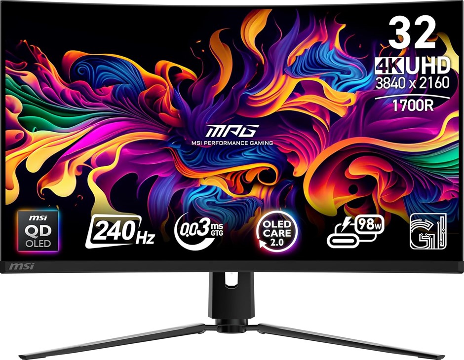 MSI MPG 321CURX QD-OLED, 32-Inch,4K UHD, 3840x2160,1700R,OLED Monitor, 240H