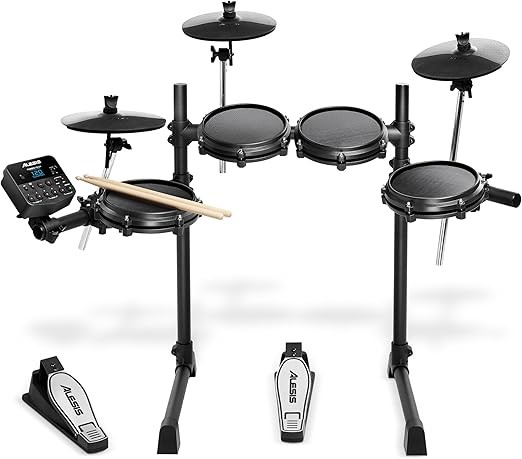 Alesis Turbo Mesh Kit - 7 Piece Mesh Electronic Drum Kit with Play along Tr