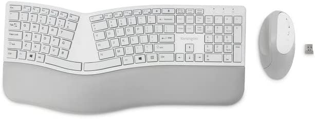KENSINGTON Pro Fit Ergo Wireless Keyboard and Mouse, Grey. NB: Minor Use, M