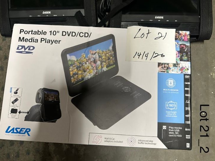 END OF LEASE SALE: Mixed lot of Portable DVD Players including