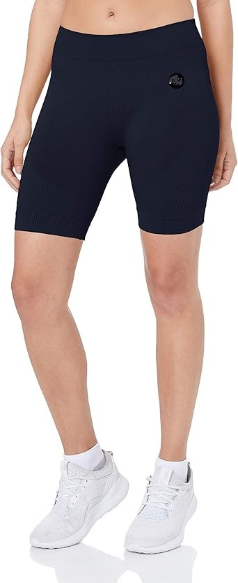 NICKY KAY Women's Seamless Bike Shorts, Navy, Size S, SBS222NA.