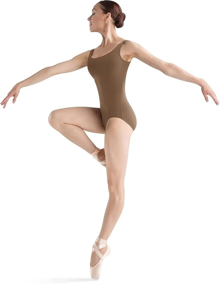 BLOCH Women's Faire Microlux Tank Dance Leotard, Size XL, Almond, L5605.