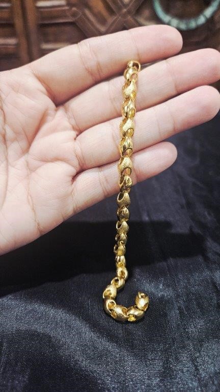 22KGold-filled/ITALY Triple Yellow Gold Plated Bracelet with stamp