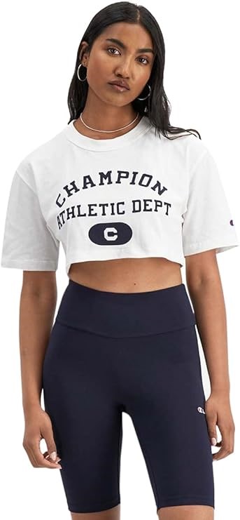 CHAMPION Women's Heritage Archive Cropped T-Shirt, Size XL, White, CRXGN. R