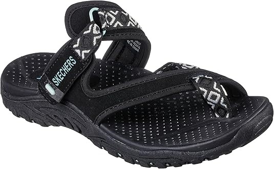 SKECHERS Women's Reggae Trailway Flip Flop, US11/EU41, Black/White, 40798/B