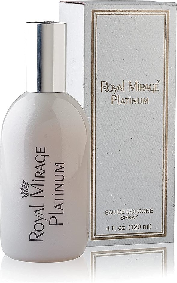 ROYAL MIRAGE Eau de Cologne Spray, 120ml, Platinum. Buyers Note - Discount