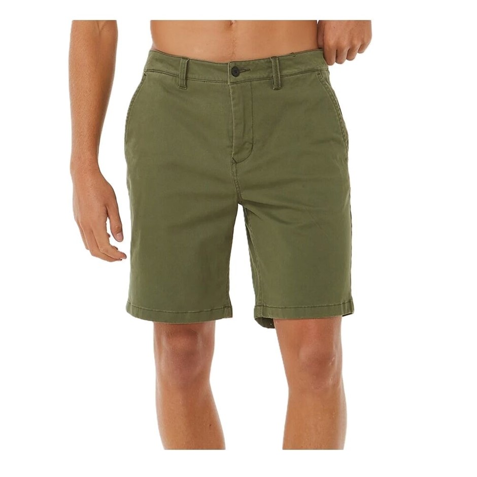 RIP CURL Men's Classic Surf Chino Walk Shorts, Size 34, Dark Olive. RRP: $7