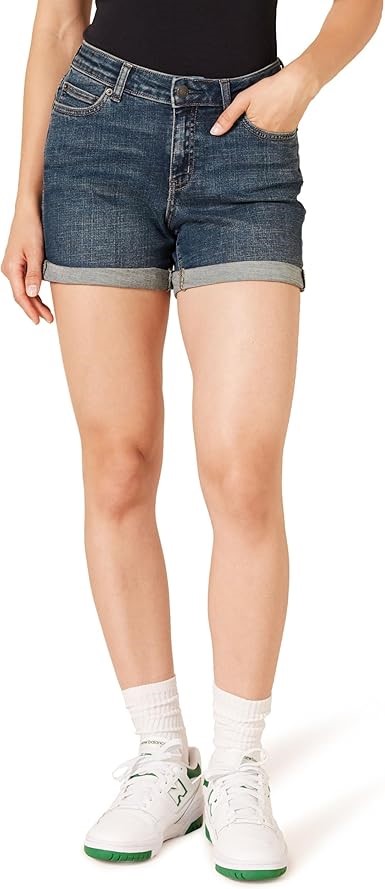 AMAZON ESSENTIALS Women's 4" Denim Short, 2XL/US14/UK16/AU22, Dark Denim,