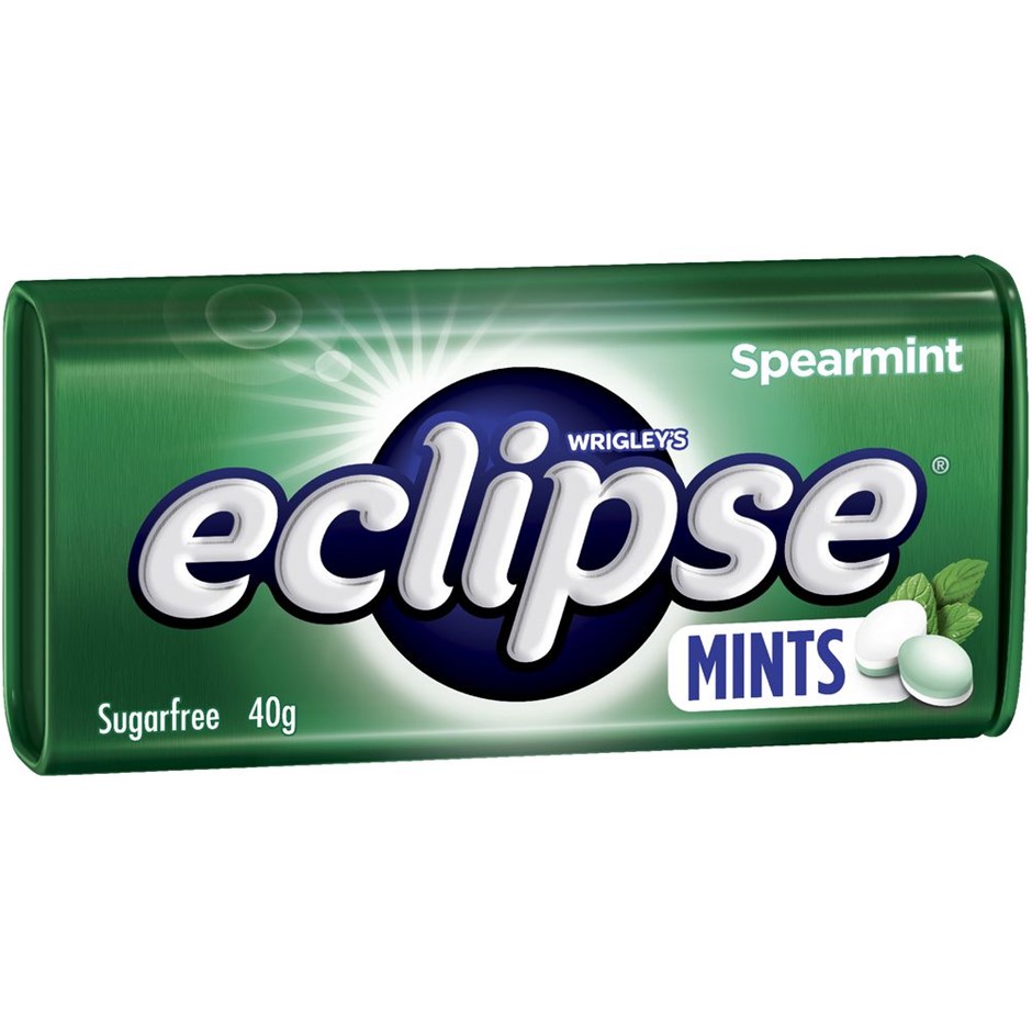 19 x WRIGGLEY'S Eclipse Mints, Spearmint, 40g. Best Before: 09-11/2026. Bu