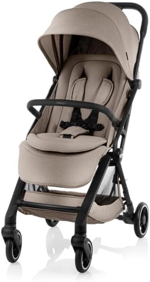 BRITAX Flylite Travel Stroller, Teak, Cabin Size Compatible, One-Hand Auto
