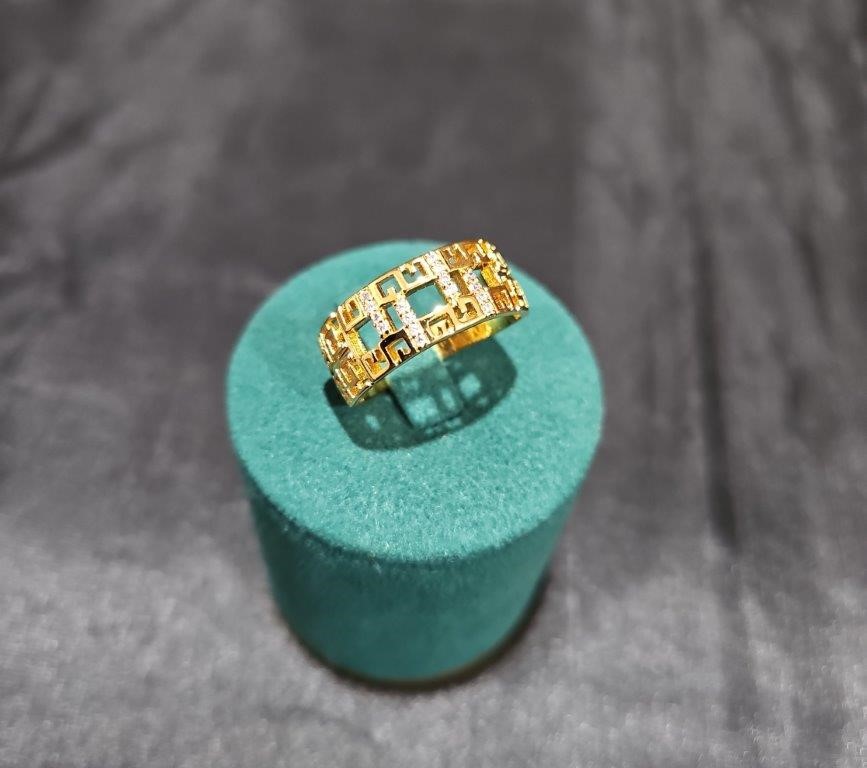 22K/Italy Yellow Gold Filled Ring(stamped 22K/Italy)Warranty Quality-Bonus