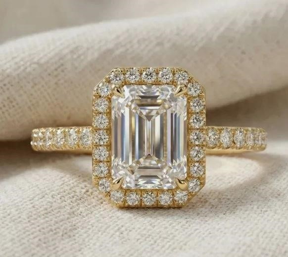 1.0ct GRA  Moissanite white  18k Solid Yellow Gold Vermeil Ring-adjustable