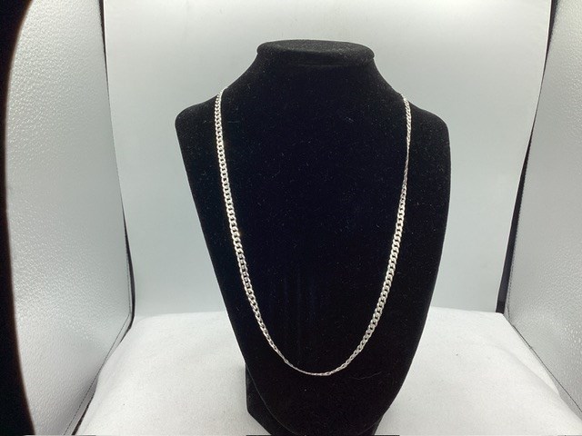 1 x Stamped Silver Chain Necklet Italy