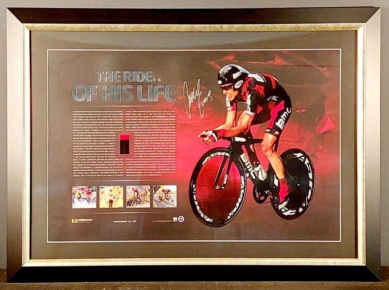 CADEL EVANS HANDSIGNED PRINT IN FRAMED DISPLAY