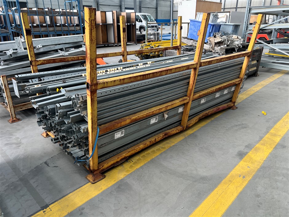 Stillages and Crate of Steel Beams and Parts x 3 Total