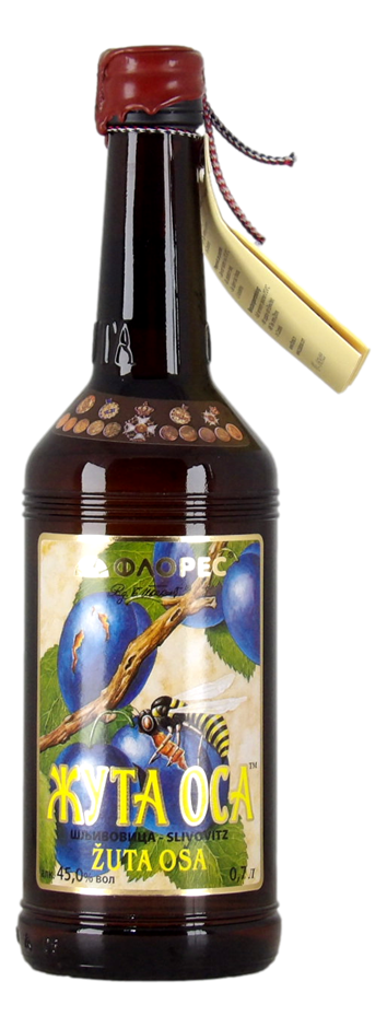 Flores Zuta Osa Plum Brandy (1x 700mL), Serbia.