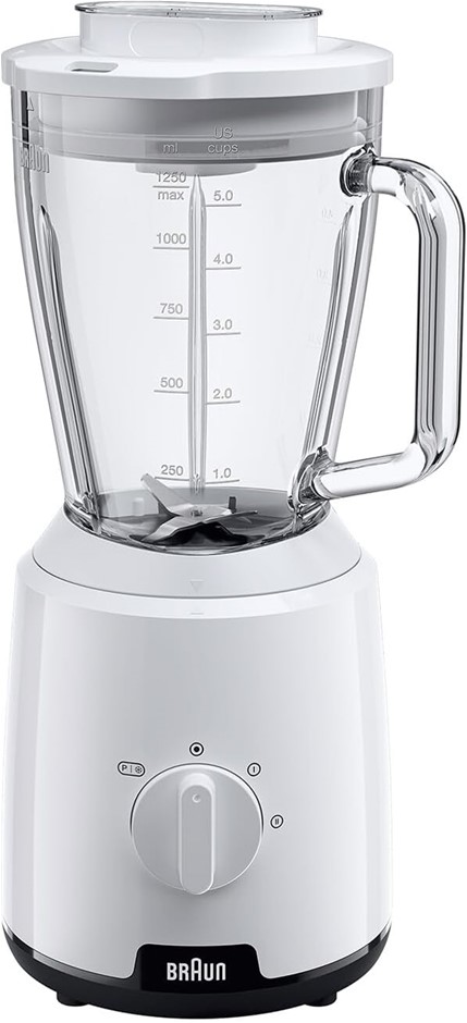 BRAUN Essentials PowerBlend 1 Jug Blender JB1050WH, 1.5L