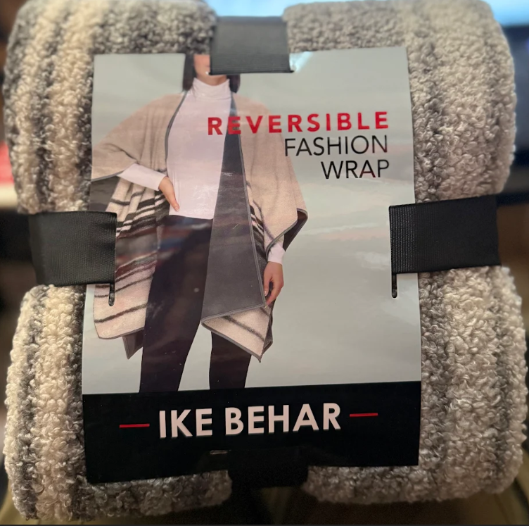 Ike Behar Ladies' Reversible Wrap with High Pile Fleece, One Size