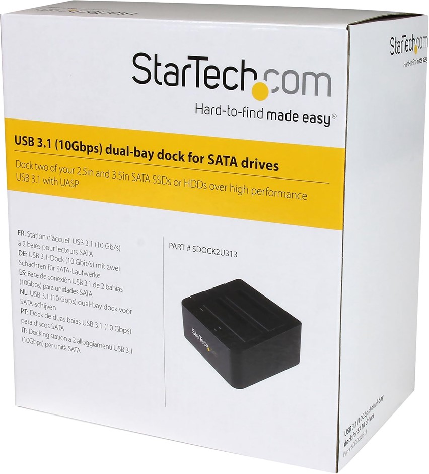 StarTech.com USB 3.1 Gen 2 (10Gbps) Dual-Bay Dock for 2.5"/3.5" SATA SSD/HD