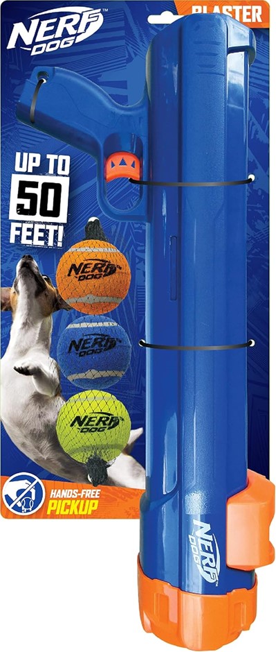 NERF DOG Large Size Tennis Ball Blaster Dog Toy, Great for Fetch, Hands-Fre