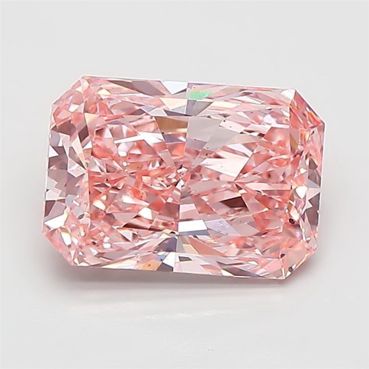 4.51 Carat Radiant Cut Diamond  Fancy Vivid Pink /VVS2