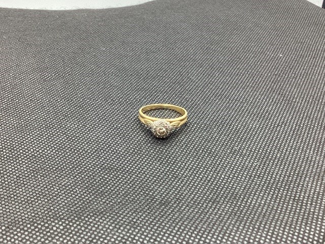 1 x Stamped 15 Diamond Cluster Ring