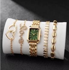5-Piece Jewellery Set.Watch, 4 Bracelets,
