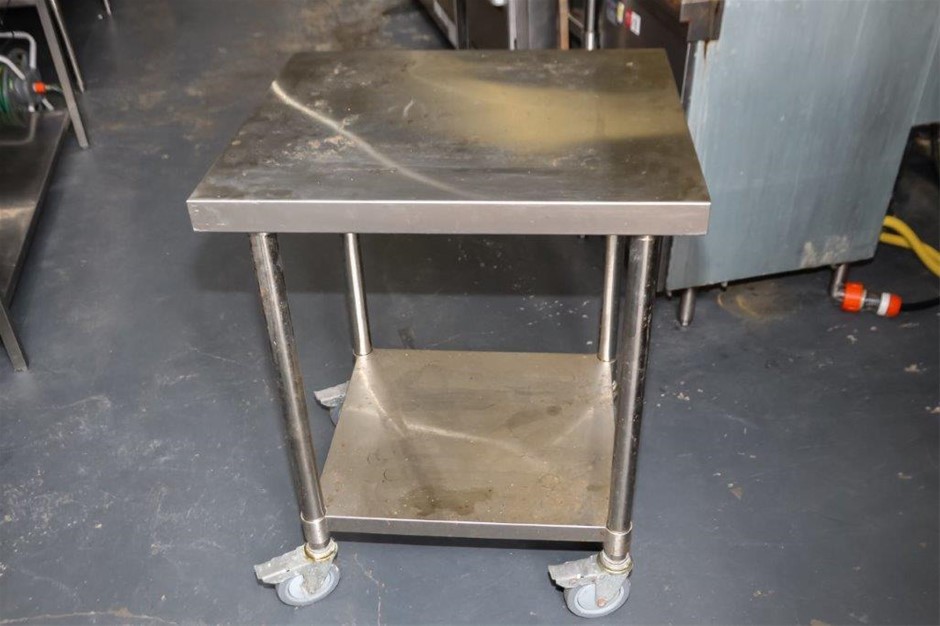 Mobile Stainless Steel Prep Bench with Under Shelf