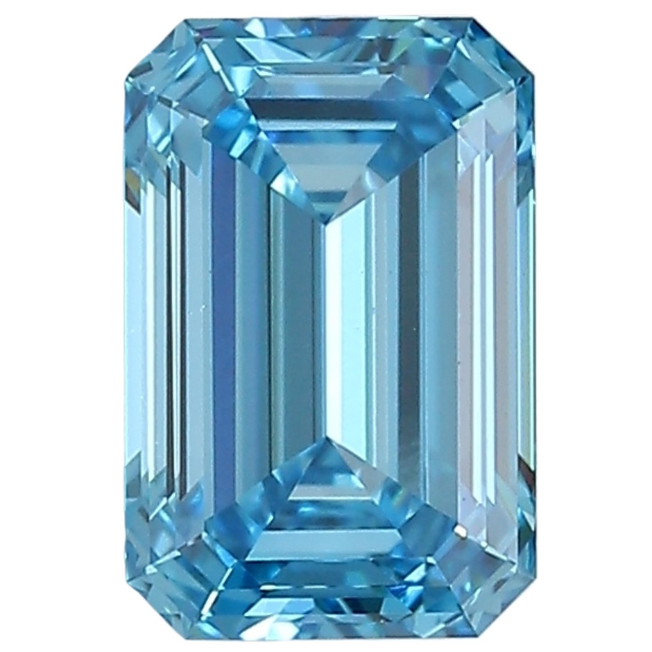 5.12 Carat Emerald Cut Diamond Fancy Intense Blue /VS2