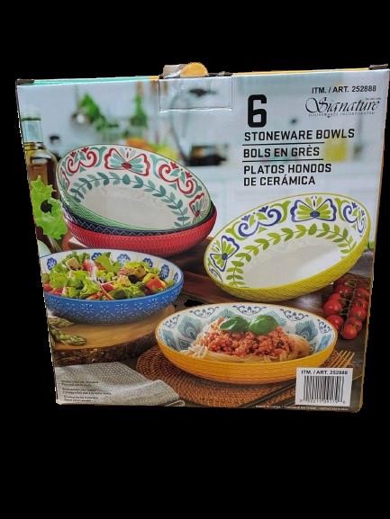 SIGNATURE 6pc Stoneware Bowls.