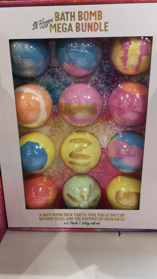 LIL FIZZERS 12pk Bath Bomb Mega Bundle. NB: Damaged packaging, 1 x missing,
