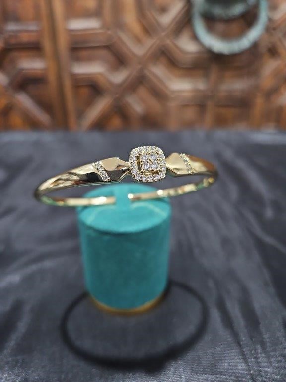 18K/Italy Gold Filled Bangle -(18K/Italy)-Warranty Quality-Bonus Gift