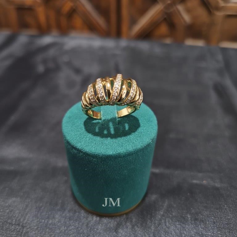 18K/ITALY Yellow Gold Filled Ring -Quality Guarantee-8 US-Bonus Gift