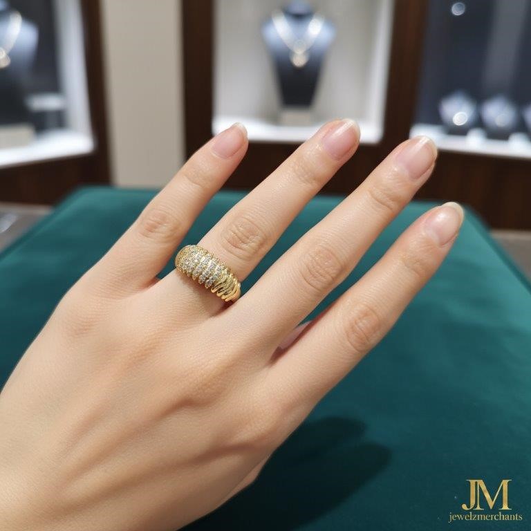 18K/ITALY Yellow Gold Filled Ring -Quality Guarantee-8 US-Bonus Gift