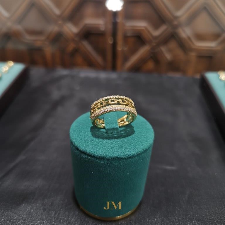 18K/ITALY Yellow Gold Filled Ring -Quality Guarantee-8 US-Bonus Gift