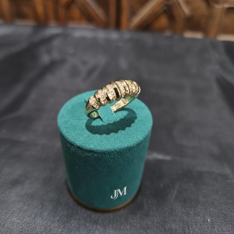 18K/ITALY Yellow Gold Filled Ring -Quality Guarantee-6 US-Bonus Gift