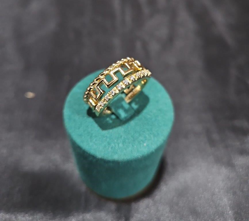 18K/Italy Gold Filled Ring -(stamped 18K/Italy)-Warranty Quality-Bonus Gift