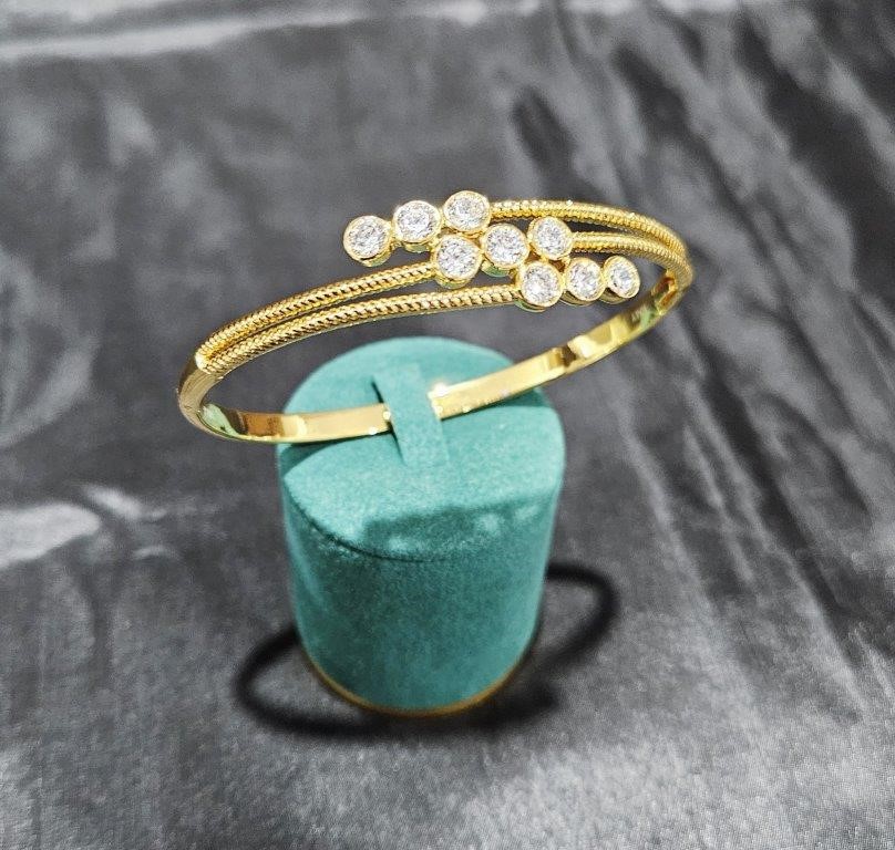 18K/ITALY Yellow Gold Filled bangle -(stamped 18K/ITALY)-60mm