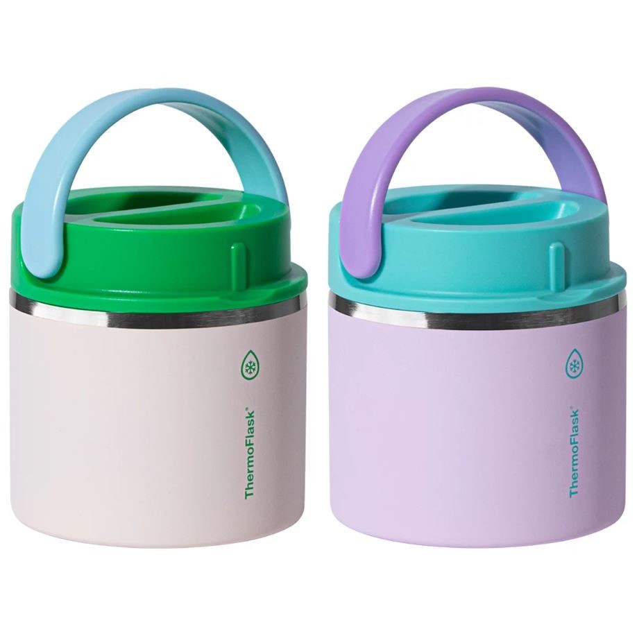THERMOFLASK Insulated Food Jar, Cream & Purple, 590ml. N.B: Not in original