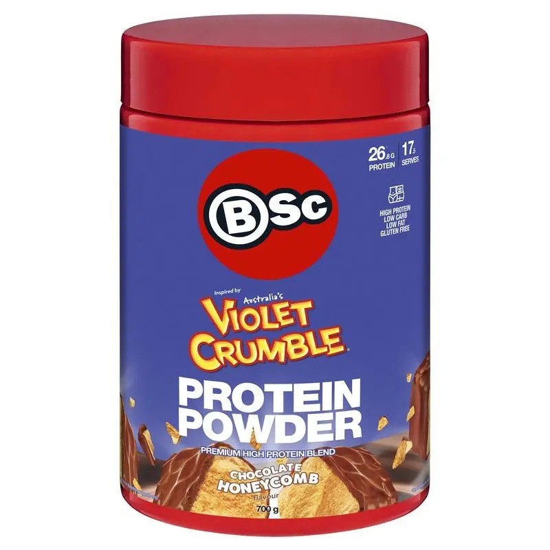 BSC Violet Crumble Protein Powder Chocolate Honeycomb, 700g.