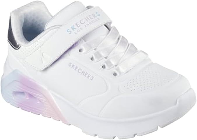 SKECHERS Girl's Uno Lite 2.0 Vivid Metallic Sneaker, US3/EU35, White/Multi,