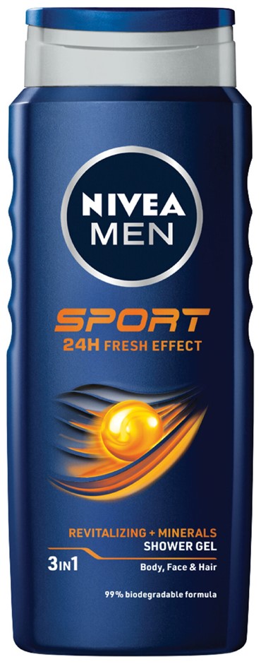 3 x Assorted NIVEA MEN Shower Gel, 500ml, Incl: 2 x Sport & 1 x Power.