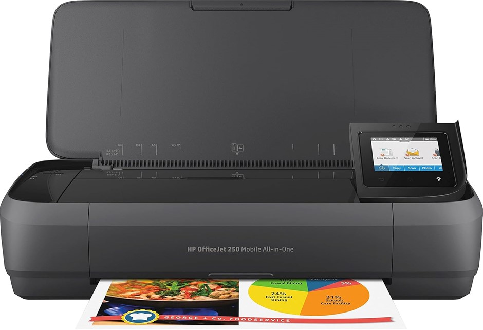 HP OfficeJet 250 Mobile Portable Small Office/Home Office Color Printer, Bl