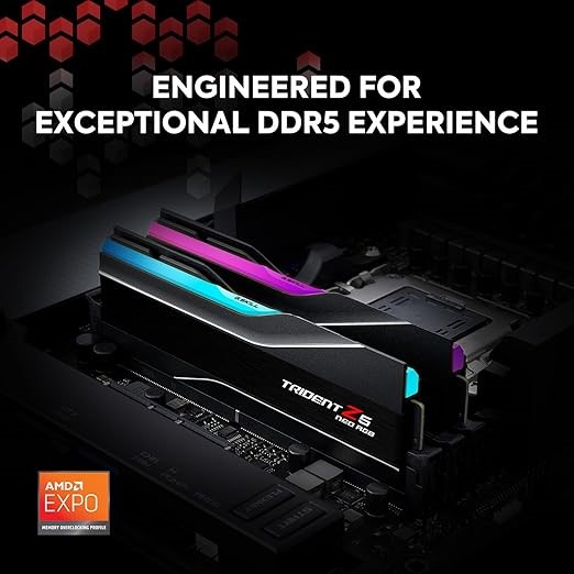 G.Skill Trident Z5 Neo RGB DDR5 6000 MT/s RAM, 64GB(2x32GB) PC Memory. NB: