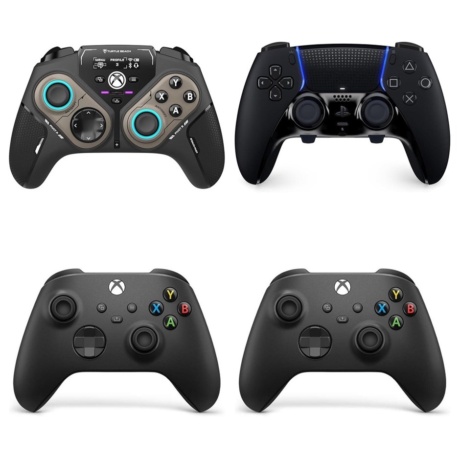 4 x Wireless Controllers. 1 x TURTLE BEACH Stealth Pivot Hall-Effect Black.