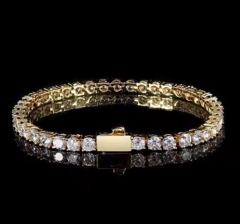 GRA  Moissanite white Brilliant Cut stone Tennis Bracelet -S925-20cm-5mm