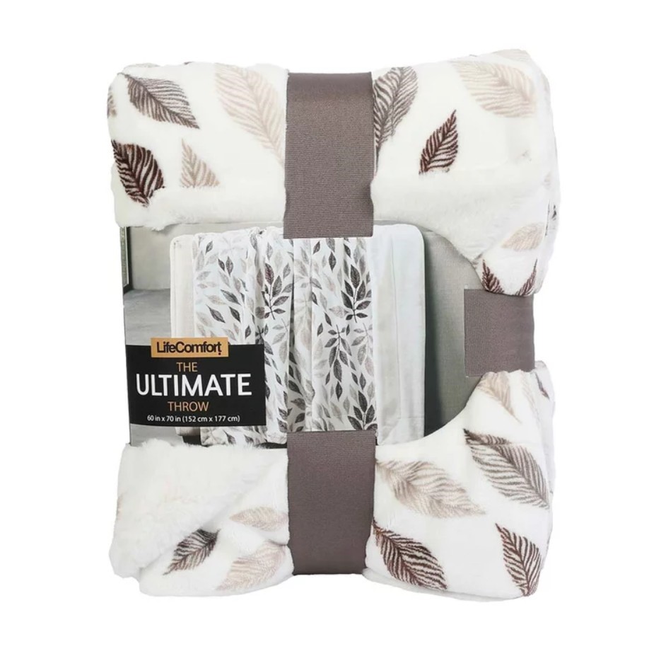 LIFE COMFORT The Ultimate Throw, 152cm x 177cm, Leaves Vines.