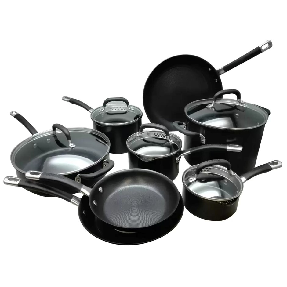 CIRCULON Professional Hard Anodised Cookware 13 Piece Set, Black NB: some p