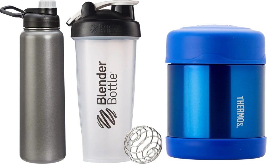 3 x WATER BOTTLES: BlenderBottle Classic Loop Top Shaker Bottle 830 ml Clea