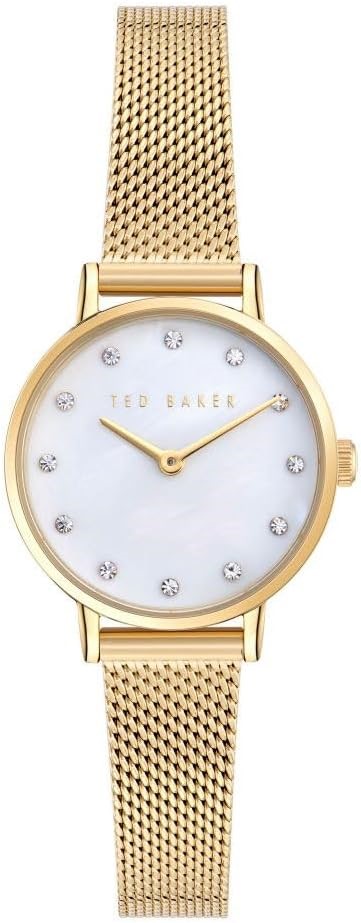 TED BAKER Women's Staciie Yellow Gold-Tone Case, White MOP Dial, Yellow Gol